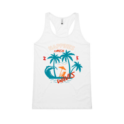 Happiness Comes  in Waves Women's Tank Top Thumbnail