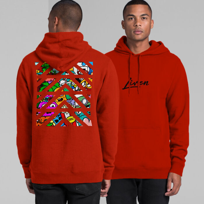 Doodle 2 Unisex Hoodie (Red, Gold, Pink, White) Thumbnail