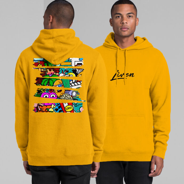 Doodle 3 Unisex Hoodie (Red, Gold, Pink, White) Thumbnail