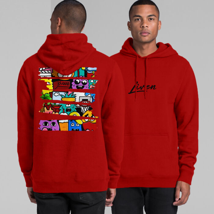 Doodle 4 Unisex Hoodie (Red, Gold, Pink, White) Thumbnail