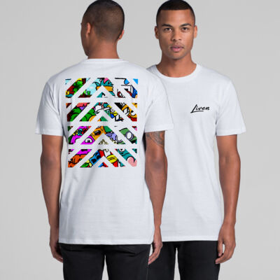 Doodle 2 Unisex T-Shirt (White, Red, Gold) Thumbnail