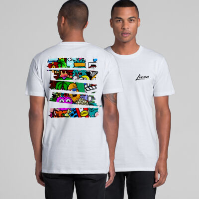 Doodle 3 Unisex T-Shirt (White, Red, Gold) Thumbnail