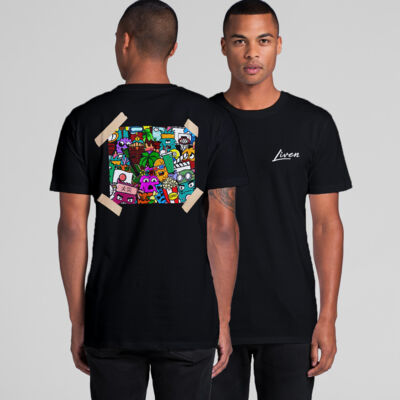 Doodle 5 Unisex T-Shirt (Black, Blue, Pink) Thumbnail