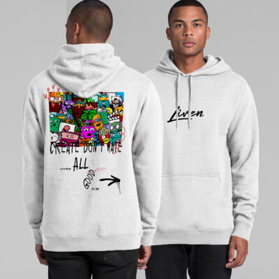 Doodle 9 Unisex Hoodie (White, Gold, Red) Thumbnail