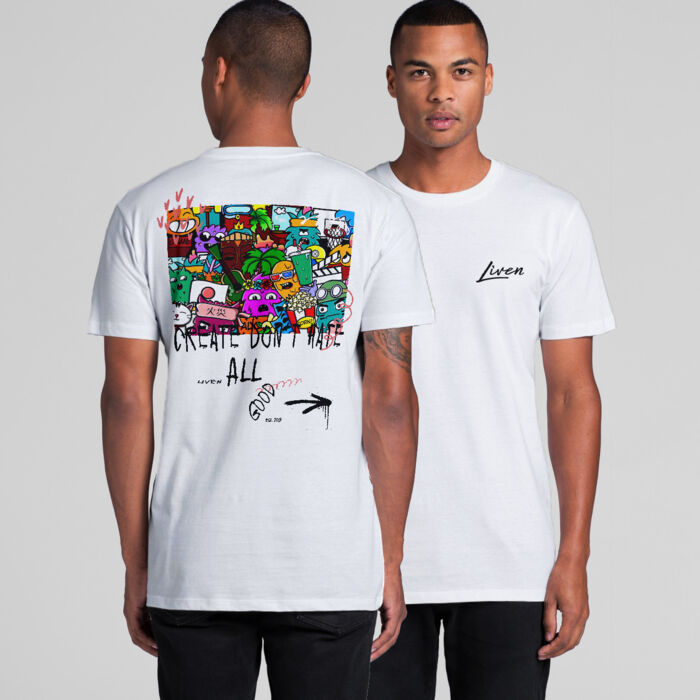 Doodle 9 Unisex T-Shirt (White, Gold, Red) Thumbnail