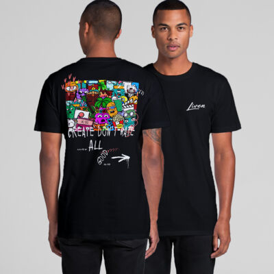 Doodle 9 Unisex T-Shirt (Black, Blue, Pink) Thumbnail