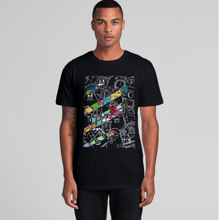 Doodle 6 Unisex T- Shirt (Black) Thumbnail