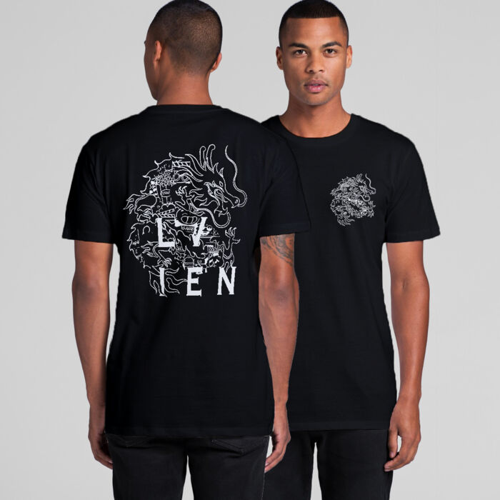 Doodle 10 Unisex T-Shirt (Black, Dark Green) Thumbnail