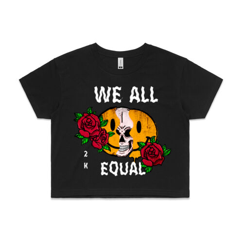 We All Equal Women's Crop T-Shirt (Black) Thumbnail