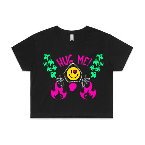 Hug Me! Grim Reaper Women's Crop T-Shirt Thumbnail