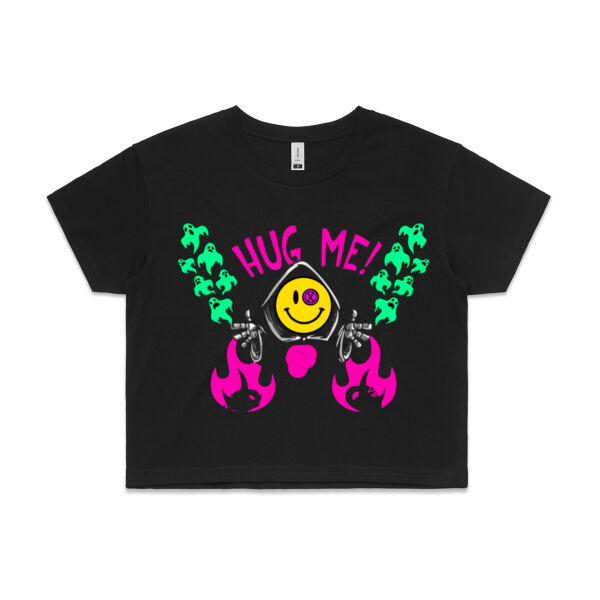 Hug Me! Grim Reaper Women's Crop T-Shirt Thumbnail